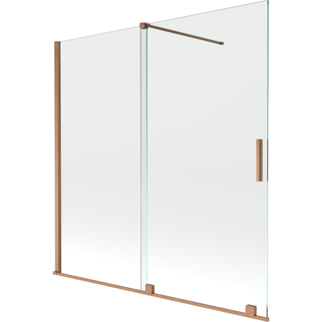 Mexen Velar parawan nawannowy 2-skrzydłowy rozsuwany 160 x 150 cm, transparent, miedź szczotkowana - 896-160-000-01-65