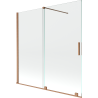 Mexen Velar parawan nawannowy 2-skrzydłowy rozsuwany 160 x 150 cm, transparent, miedź szczotkowana - 896-160-000-01-65