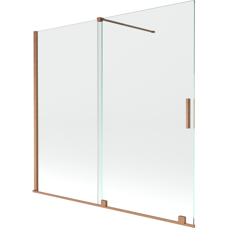Mexen Velar parawan nawannowy 2-skrzydłowy rozsuwany 170 x 150 cm, transparent, miedź szczotkowana - 896-170-000-01-65
