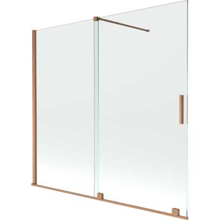 Mexen Velar parawan nawannowy 2-skrzydłowy rozsuwany 170 x 150 cm, transparent, miedź szczotkowana - 896-170-000-01-65