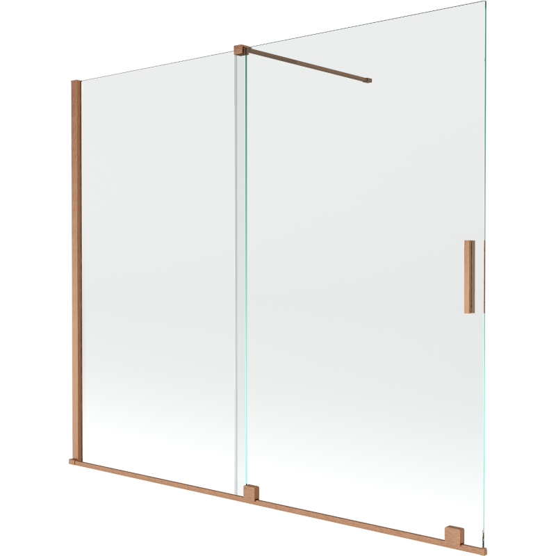 Mexen Velar parawan nawannowy 2-skrzydłowy rozsuwany 180 x 150 cm, transparent, miedź szczotkowana - 896-180-000-01-65