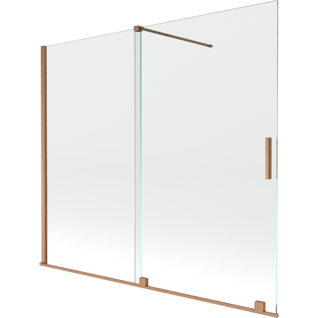 Mexen Velar parawan nawannowy 2-skrzydłowy rozsuwany 180 x 150 cm, transparent, miedź szczotkowana - 896-180-000-01-65
