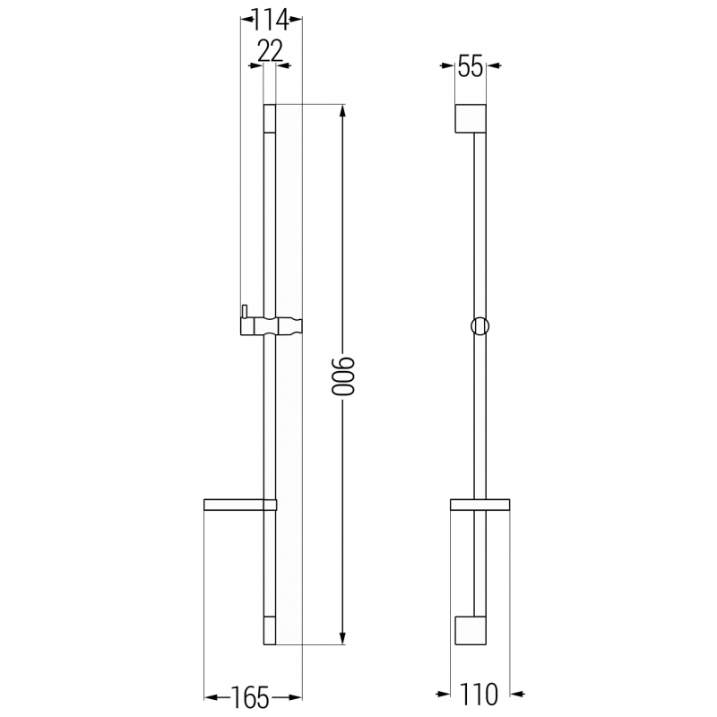 Mexen DS drążek prysznicowy z mydelniczką 90 cm, chrom - 79383-00