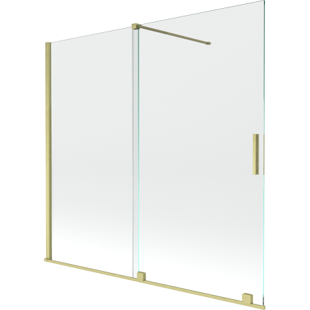 Mexen Velar parawan nawannowy 2-skrzydłowy rozsuwany 170 x 150 cm, transparent, złoty szczotkowany - 896-170-000-01-55