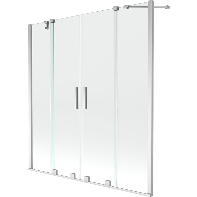 Mexen Velar Duo parawan nawannowy 2-skrzydłowy rozsuwany 140 x 150 cm, transparent, chrom - 896-140-000-02-01