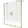 Mexen Velar Duo parawan nawannowy 2-skrzydłowy rozsuwany 140 x 150 cm, transparent, złoty - 896-140-000-02-50