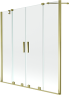 Mexen Velar Duo parawan nawannowy 2-skrzydłowy rozsuwany 150 x 150 cm, transparent, złoty - 896-150-000-02-50