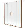 Mexen Velar Duo parawan nawannowy 2-skrzydłowy rozsuwany 160 x 150 cm, transparent, miedź szczotkowana - 896-160-000-02-65