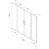 Mexen Velar Duo parawan nawannowy 2-skrzydłowy rozsuwany 160 x 150 cm, transparent, miedź szczotkowana - 896-160-000-02-65