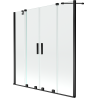 Mexen Velar Duo parawan nawannowy 2-skrzydłowy rozsuwany 140 x 150 cm, transparent, czarny - 896-140-000-02-70