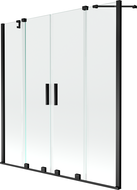 Mexen Velar Duo parawan nawannowy 2-skrzydłowy rozsuwany 150 x 150 cm, transparent, czarny - 896-150-000-02-70