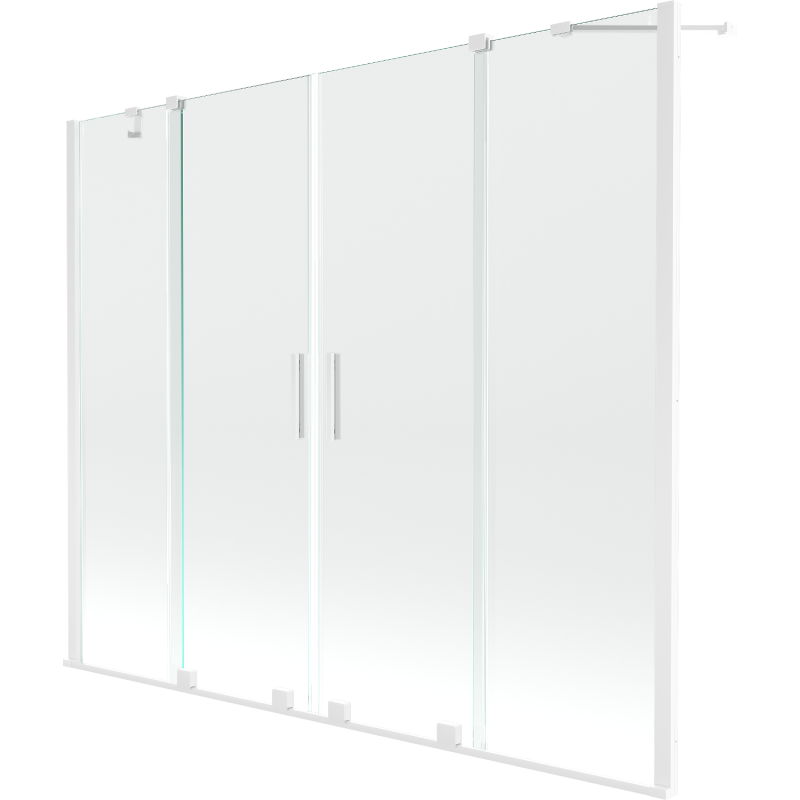 Mexen Velar Duo parawan nawannowy 2-skrzydłowy rozsuwany 180 x 150 cm, transparent, biały - 896-180-000-02-20