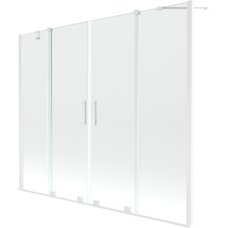Mexen Velar Duo parawan nawannowy 2-skrzydłowy rozsuwany 180 x 150 cm, transparent, biały - 896-180-000-02-20