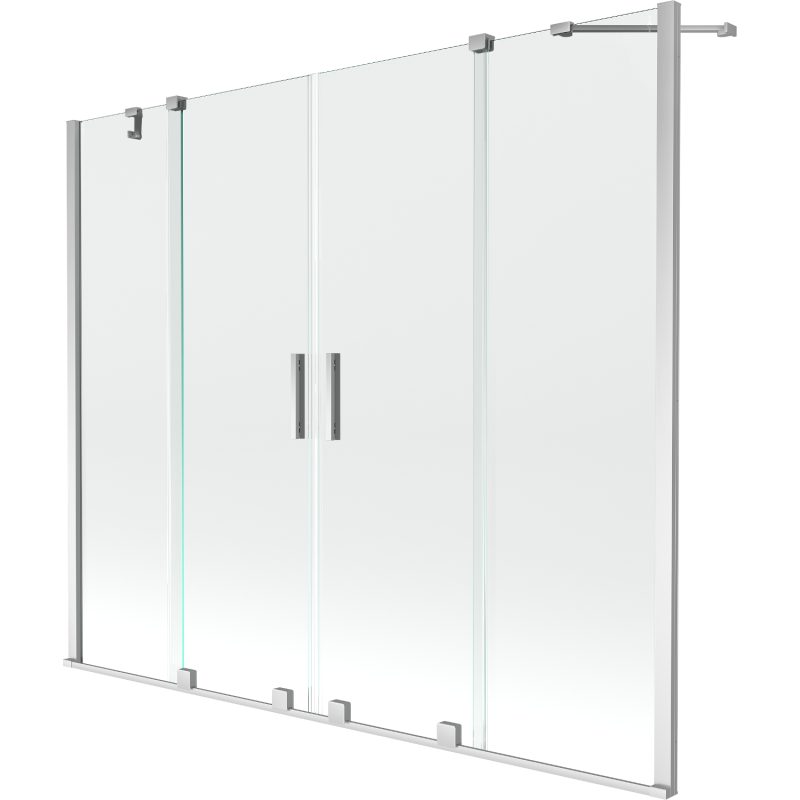Mexen Velar Duo parawan nawannowy 2-skrzydłowy rozsuwany 170 x 150 cm, transparent, chrom - 896-170-000-02-01