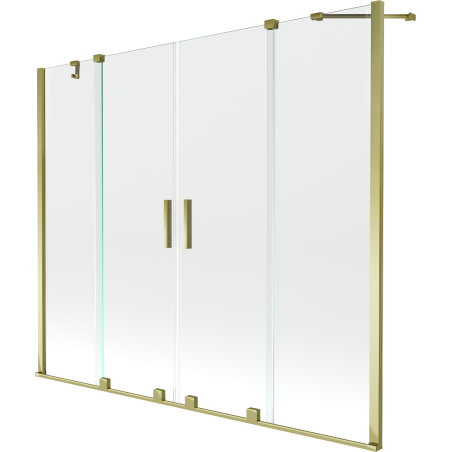 Mexen Velar Duo parawan nawannowy 2-skrzydłowy rozsuwany 180 x 150 cm, transparent, złoty - 896-180-000-02-50
