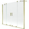 Mexen Velar Duo parawan nawannowy 2-skrzydłowy rozsuwany 180 x 150 cm, transparent, złoty - 896-180-000-02-50