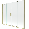 Mexen Velar Duo parawan nawannowy 2-skrzydłowy rozsuwany 180 x 150 cm, transparent, złoty szczotkowany - 896-180-000-02-55