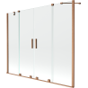 Mexen Velar Duo parawan nawannowy 2-skrzydłowy rozsuwany 170 x 150 cm, transparent, miedź szczotkowana - 896-170-000-02-65