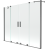 Mexen Velar Duo parawan nawannowy 2-skrzydłowy rozsuwany 170 x 150 cm, transparent, gun gray szczotkowany - 896-170-000-02-66