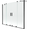 Mexen Velar Duo parawan nawannowy 2-skrzydłowy rozsuwany 180 x 150 cm, transparent, czarny - 896-180-000-02-70