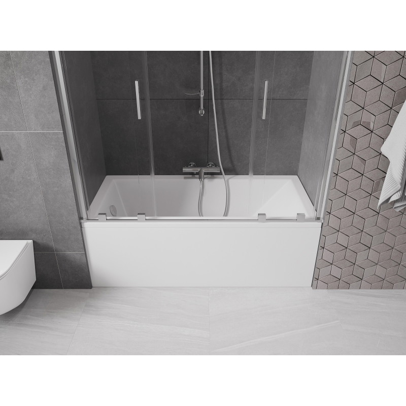 Mexen Velar Duo parawan nawannowy 2-skrzydłowy rozsuwany 140 x 150 cm, transparent, chrom - 896-140-000-02-01