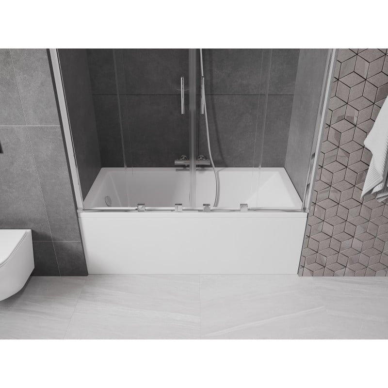 Mexen Velar Duo parawan nawannowy 2-skrzydłowy rozsuwany 150 x 150 cm, transparent, chrom - 896-150-000-02-01