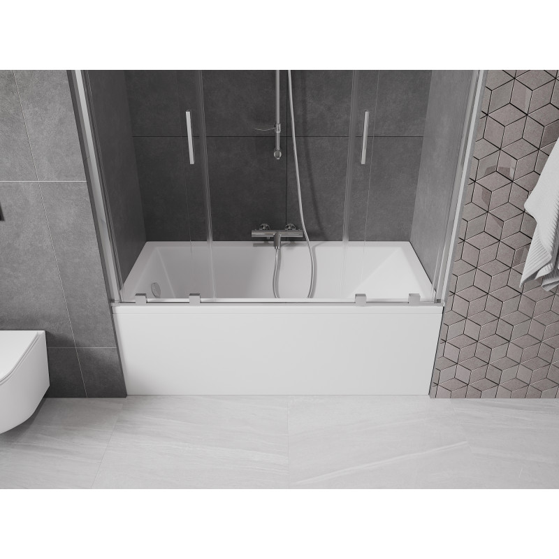 Mexen Velar Duo parawan nawannowy 2-skrzydłowy rozsuwany 150 x 150 cm, transparent, chrom - 896-150-000-02-01
