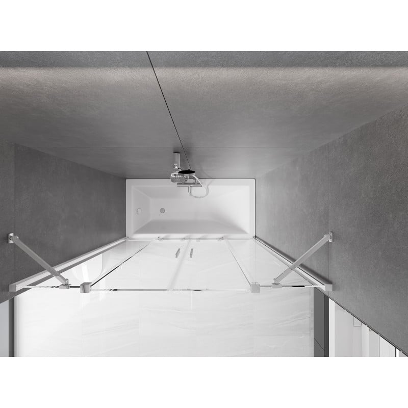 Mexen Velar Duo parawan nawannowy 2-skrzydłowy rozsuwany 150 x 150 cm, transparent, chrom - 896-150-000-02-01