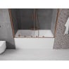 Mexen Velar Duo parawan nawannowy 2-skrzydłowy rozsuwany 160 x 150 cm, transparent, różowe złoto - 896-160-000-02-60