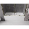 Mexen Velar Duo parawan nawannowy 2-skrzydłowy rozsuwany 200 x 150 cm, transparent, złoty - 896-200-000-02-50