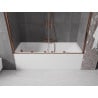 Mexen Velar Duo parawan nawannowy 2-skrzydłowy rozsuwany 170 x 150 cm, transparent, różowe złoto - 896-170-000-02-60