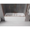 Mexen Velar Duo parawan nawannowy 2-skrzydłowy rozsuwany 170 x 150 cm, transparent, różowe złoto - 896-170-000-02-60