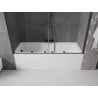 Mexen Velar Duo parawan nawannowy 2-skrzydłowy rozsuwany 170 x 150 cm, transparent, gun gray szczotkowany - 896-170-000-02-66