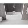 Mexen Velar Duo parawan nawannowy 2-skrzydłowy rozsuwany 160 x 150 cm, transparent, biały - 896-160-000-02-20