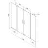 Mexen Velar Duo parawan nawannowy 2-skrzydłowy rozsuwany 140 x 150 cm, transparent, chrom - 896-140-000-02-01