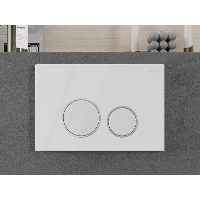 Mexen Fenix 05 przycisk spłukujący, biały błyszczący - 600500