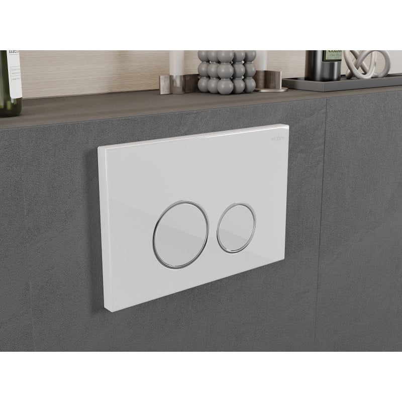 Mexen Fenix 05 przycisk spłukujący, biały błyszczący - 600500