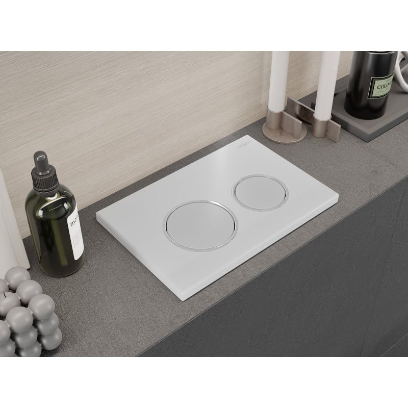 Mexen Fenix 07 XS przycisk spłukujący, biały błyszczący - 600700