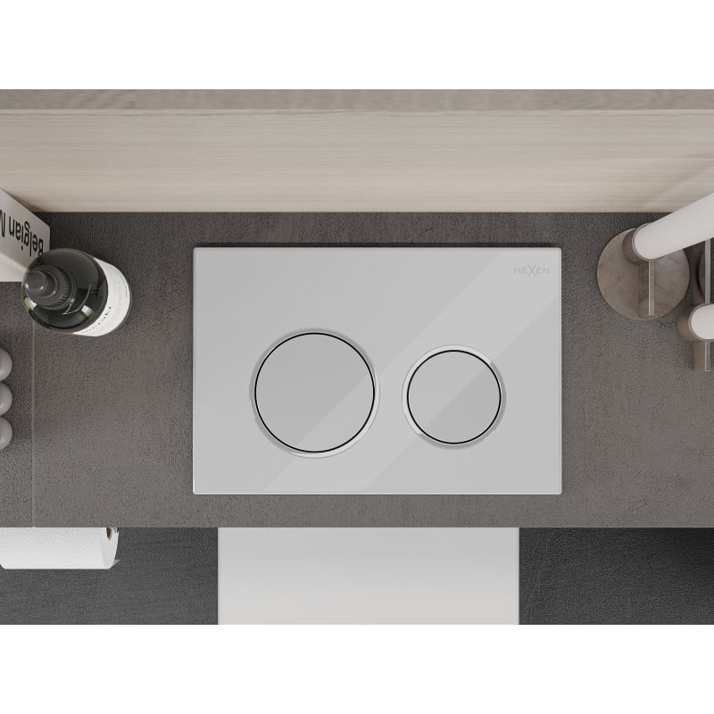 Mexen Fenix 07 XS przycisk spłukujący, biały błyszczący - 600700