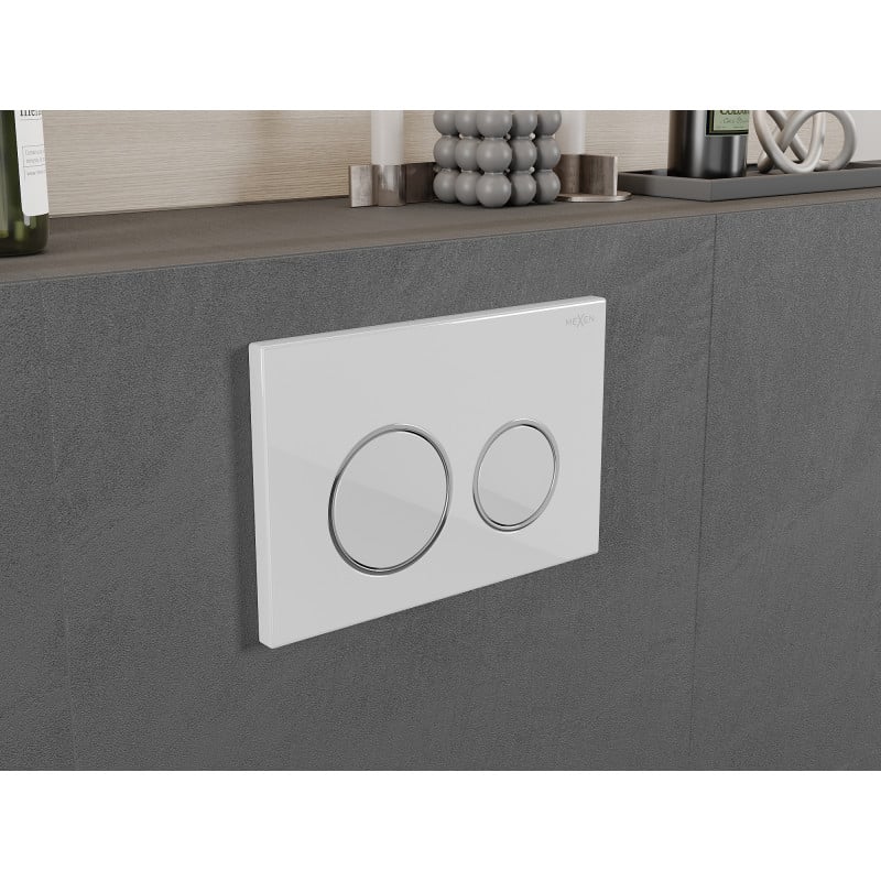 Mexen Fenix 07 XS przycisk spłukujący, biały błyszczący - 600700