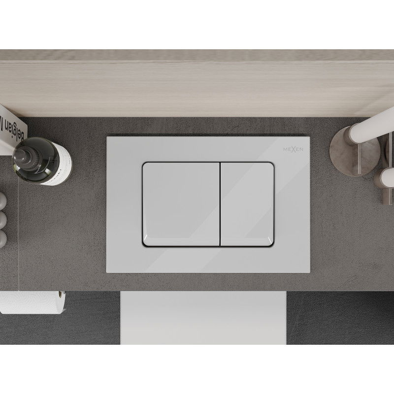 Mexen Fenix 10 XS przycisk spłukujący, biały błyszczący - 601000