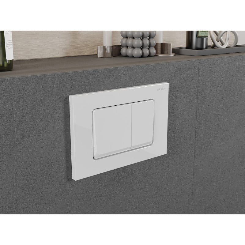 Mexen Fenix 10 XS przycisk spłukujący, biały błyszczący - 601000