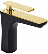 Mexen Indus bateria umywalkowa, czarna/złota - 744600-75