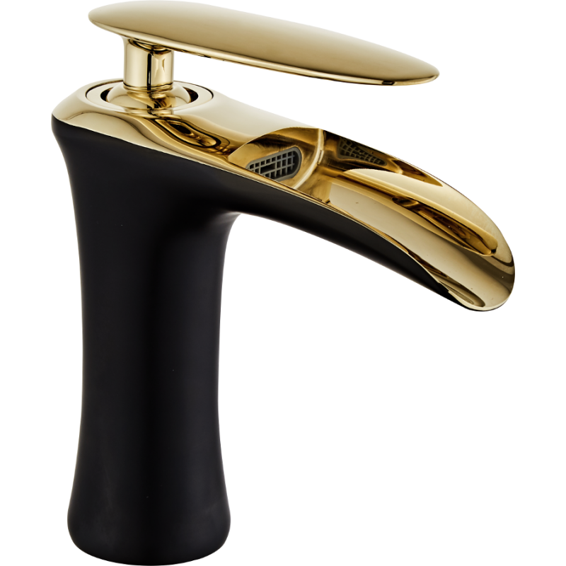 Mexen Lyra bateria umywalkowa, czarna/złota - 745300-75