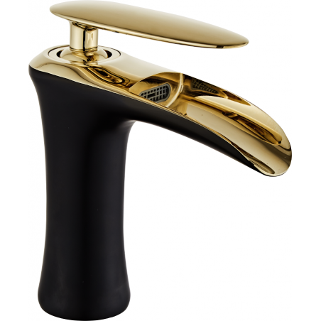 Mexen Lyra bateria umywalkowa, czarna/złota - 745300-75