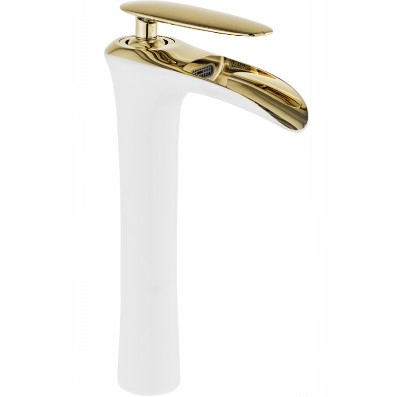 Mexen Lyra bateria umywalkowa wysoka, biała/złota - 745310-25