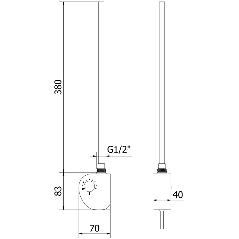 Mexen FA-D grzałka elektryczna 300 W, biała - W950-0300-20