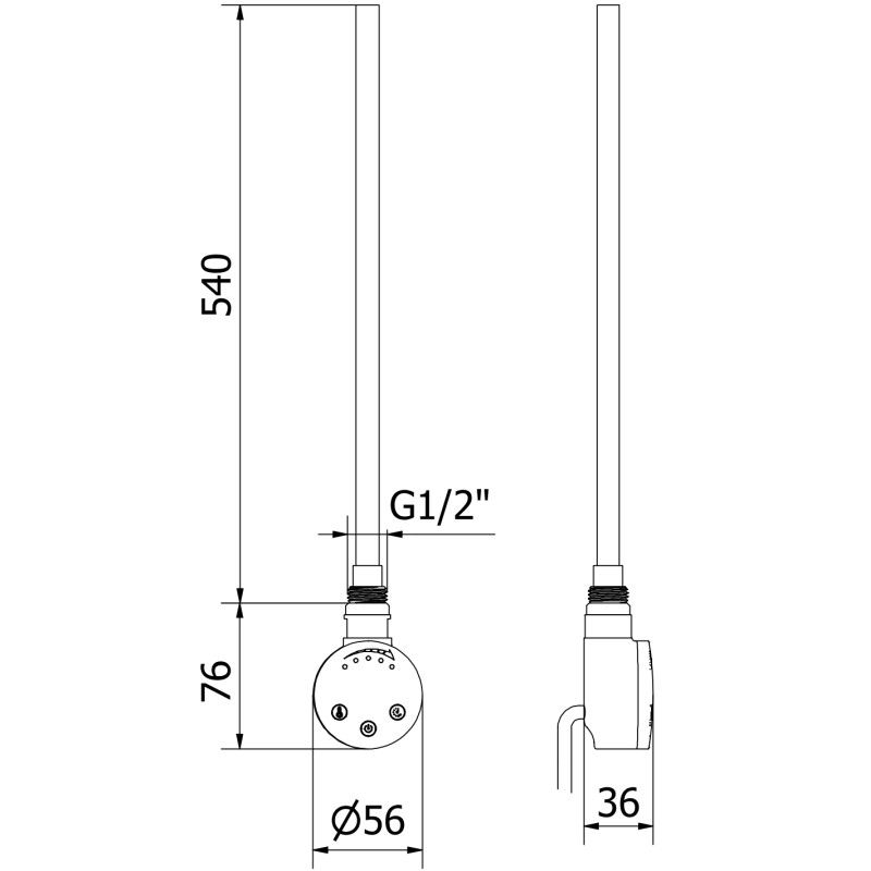 Mexen FA-O grzałka elektryczna 600 W, biała - W951-0600-20