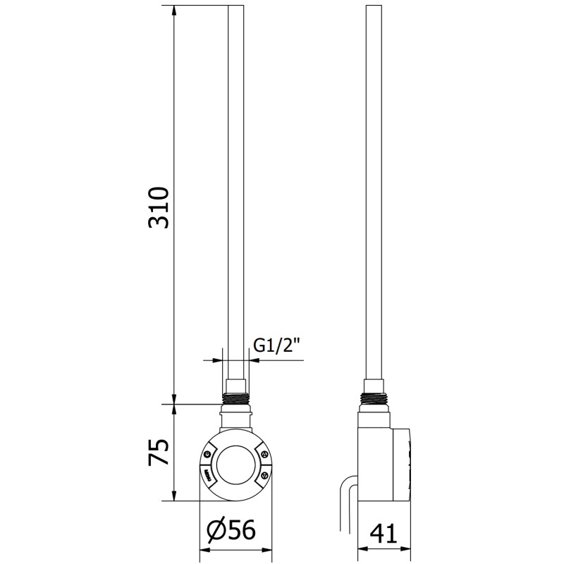 Mexen FA-S grzałka elektryczna z Wi-fi, 300 W, czarna - W954-0300-70