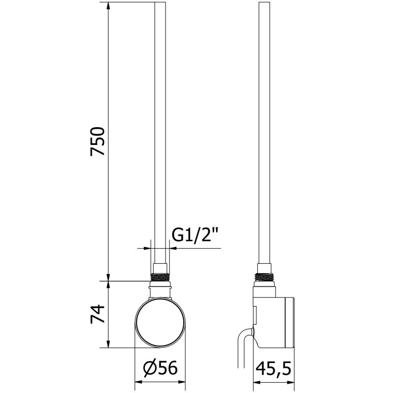 Mexen FA-D22 grzałka elektryczna 900 W, czarna - W955-0900-70